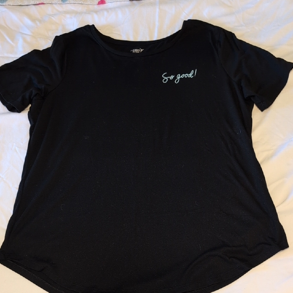 Old Navy Active Women's Black Tee with 'So Good' Graphic